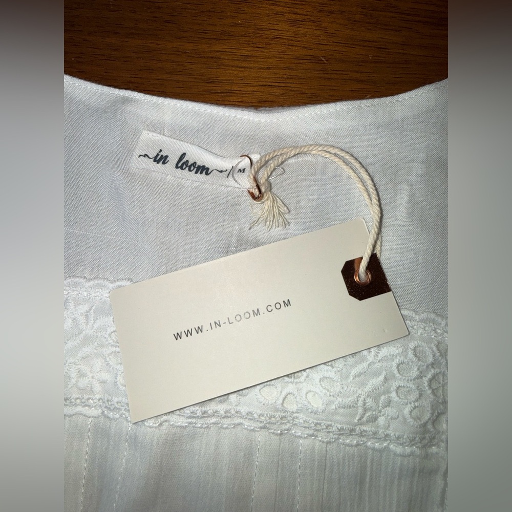 In Loom White Lace-Trim Peasant Blouse - Picture 9 of 12